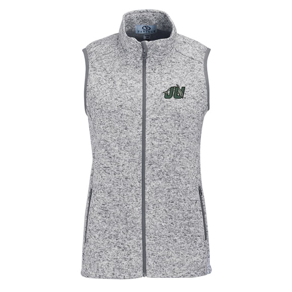 Women's Heather Gray JU Dolphins Summit Fleece Full Zip Sweater Vest