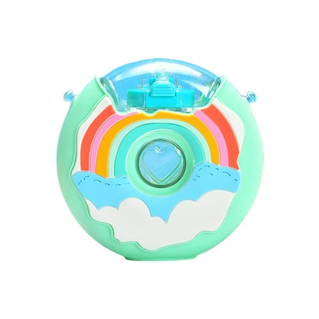 

Cartoon Rainbow Donuts Water Bottle for Kids 380ml Creative Silicone Portable Kettle with Straw Water Bottles