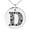 Silver, variant on Stainless Steel Letter D Initial Dotted Monogram Engraved Small Medallion Circle Charm Pendant Necklace