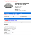 thumbnail image 2 of Front Brake Rotor - Compatible with 1995 - 1997 Ford F-350 4WD 1996, 2 of 2