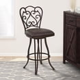 thumbnail image 2 of HomeRoots 477207 30 in. Dark Espresso Scroll Back Metal Swivel Bar Stool, Bandero Espresso, 2 of 6