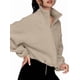 thumbnail image 4 of Chaquetas de Forro para Mujer, Sudaderas Extragrandes con Cremallera, Ropa de Invierno, Conjuntos de Larga y Corte Corto para Otoño. Caqui XXL, 4 of 10