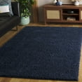 thumbnail image 2 of SAFAVIEH Lindsay Deborah Solid Polyester Shag Area Rug, Navy, 6'7" x 6'7" Square, 2 of 8