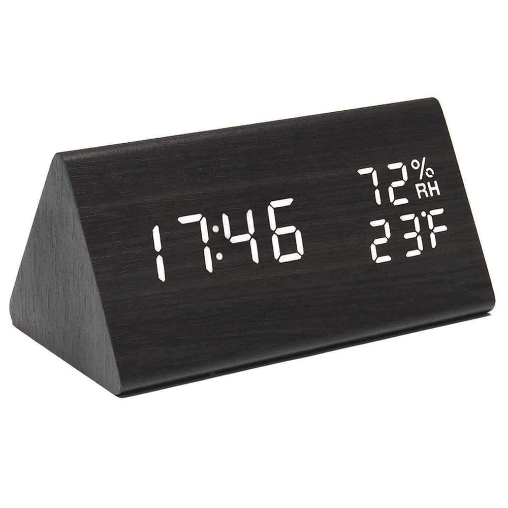 3 Alarm Settings Details about   Digital Alarm Clock with Wooden Electronic LED Time Display 
