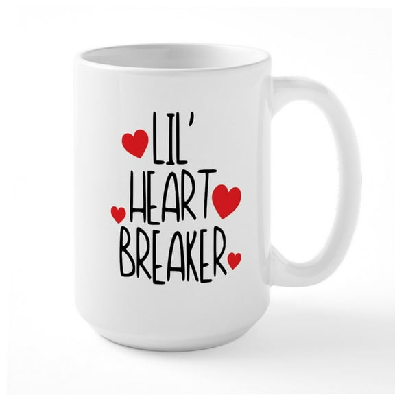 CafePress - Lil' Heart Breaker - 15 oz Ceramic Large White Novelty Mug