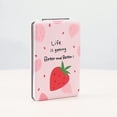 thumbnail image 3 of Compact Mirror Square Pu Leather Makeup Mirror for Purses Small Pocket Mirror Portable Hand Mirror Double-Sided with 2 x 1x Magnification for Woman Mother - Strawberry, 3 of 4