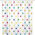 thumbnail image 1 of RYLABLUE Geometric Colorful Rainbow Polka Dot 4 Piece Bathroom Set Shower Curtain Bath Rug Contour Mat and Toilet Lid Cover, 1 of 4
