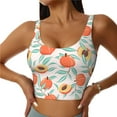 thumbnail image 1 of Fotbe Peach Sujetador Deportivo Largo sin Aros para Mujer con Almohadillas y Soporte Medio, Transpirable y Absorbente, Camiseta Tipo Chaleco o Tank Top-Medium, 1 of 8