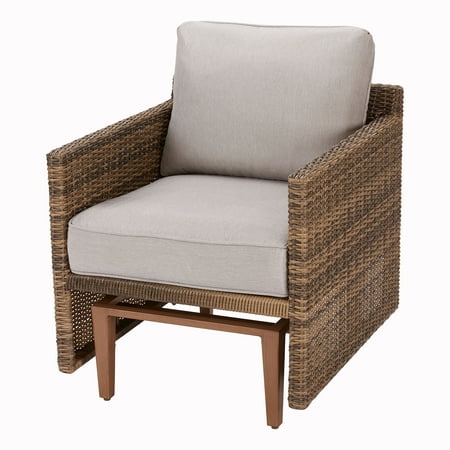 wicker chair glider davenport patio gardens better homes cushions beige walmart