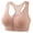 Pink, variant on Women's Racerback Sports Bras Breathable Cut Out Back Zip Front Closure Sport Bra Supportive Workout Crop Tops Seamless Wireless Yoga Bras Black M
