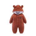 thumbnail image 3 of Gelikeya Christmas Baby Sleepers Boys Girls Clothes Cute Animal Long Sleeve Pajamas Toddler Rompers Bodysuit with Hood (X15 Brown, 0-3 Months), 3 of 5