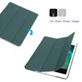 thumbnail image 6 of Mosiso Slim Fit Frosted Case for iPad 10.2" 7th Generation 2019 Released, PU Leather Smart Stand Cover Auto Sleep Wake Protective Case for Apple iPad 10.2 Inch (A2197/A2198/A2200), Midnight Green, 6 of 7