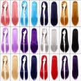 thumbnail image 1 of Cabello liso, varios colores, elija entre la peluca, la ropa que combina con la apariencia creando una peluca azul violeta, peluca para juego de rol, 1 of 3