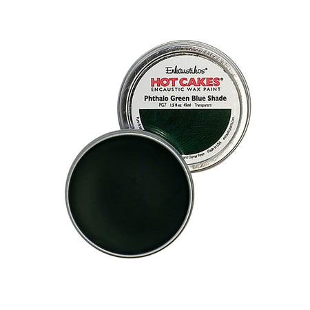 UPC: 0813043011342 | Enkaustikos Hot Cake Encaustic Wax Paint  1.5 oz. Tin  Pthalo Green Blue Shade