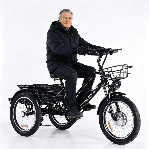 Electric Tricycle for Adults, 20x3.0 Fat Tire 3 Wheel Trike, 48V 13Ah Battery, 700W Peak/350W Motor, All-Weather Winter Riding, 350 LBS