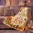thumbnail image 5 of Autumn Acorn Love Typographic Watercolor Design, Cozy Friendship Quote Scene, Warm Flannel Blanket for Living Room and Reading Nook, Art Lovers Thanksgiving Gift, Artistic Home Decor, 5 of 7