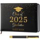 thumbnail image 1 of Libro de visitas de graduación Frienda 2025 de piel con bolígrafo negro y dorado, 1 of 8