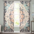 thumbnail image 2 of Rustic Geometric, Sheer Curtains 72 Inches Long 2 Panels Set, Window Sheer Curtains for Living Room/Bedroom, Farmhouse Shabby Chic Ethnic Tribal Light Filtering Rod Pocket Curtain 52'' x 72'' x 2, 2 of 7