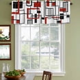 thumbnail image 5 of Red Black Grey Geometric Valances for Windows, Middle Century Modern Abstract Art Light Filtering Kitchen Curtains, Rod Pocket Window Valance Curtains for Living Room Bedroom, 42" W x 18" L, 2 Panels, 5 of 9