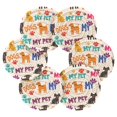 thumbnail image 2 of Haosy Set of 6 Drink Woven Coaster with Holder Heat Resistant Non-Slip Bar Coasters 4 Inches Dogs and Paw, 2 of 7
