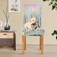thumbnail image 4 of Yayeee 4 Pack Dining Chair Covers Stretch Parson Chairs Slipcovers Seat Protector, Green Deer, 4 of 6