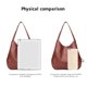thumbnail image 3 of Bolso de hombro de gran capacidad para mujer, Marrón, 3 of 6