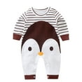thumbnail image 1 of Baby Newborn Girls Rompers Summer Button Long Sleeve Jumpsuits Overall Onesie Outfit Coffee Infant Boy Clothes 1-3M, 1 of 2