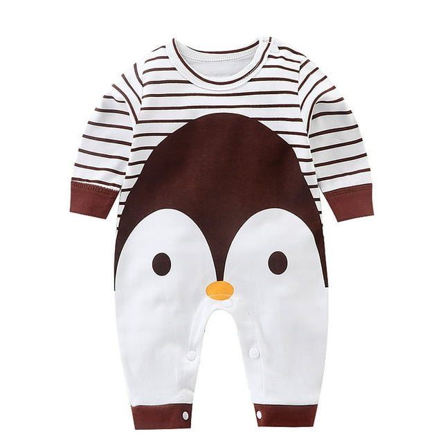 Infant Girls Rompers Summer Button Long Sleeve Jumpsuits Overall Onesie Outfit Coffee Soft New Born Clothes 12-18M