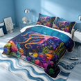 thumbnail image 3 of Erosebridal Marine Octopus Twin Quilt Set, Coastal Wildlife Twin Coverlet Set, Black Reversible 2-Piece, 1 Bedspread and 1 Pillowcase, 3 of 7