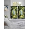 thumbnail image 3 of Forest 2 Panel Kitchen Curtains for Windows, Nature Woodland Spring Scenic Green Trees Flower Bathroom Privacy Curtain, Home Décor Window Treatment for Bedroom/Living Room 55"x45", 3 of 6