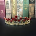 thumbnail image 4 of Bridal Wedding Queen Crowns and Tiaras Rose Flower Baroque Princess Crown Headbands Headpiece Hair Jewelry for Wedding, Engagement, Party,Halloween, 4 of 9