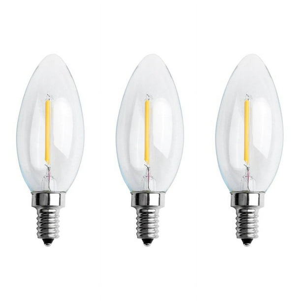 3X Dimmable E12 2W Cob Candle Flame LED Bombilla Lámpara 10 x 3.5cm