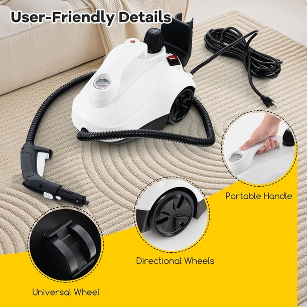 Gymax 1800W Multi-Purpose Steam Cleaner w/ Trigger Lock Wheels