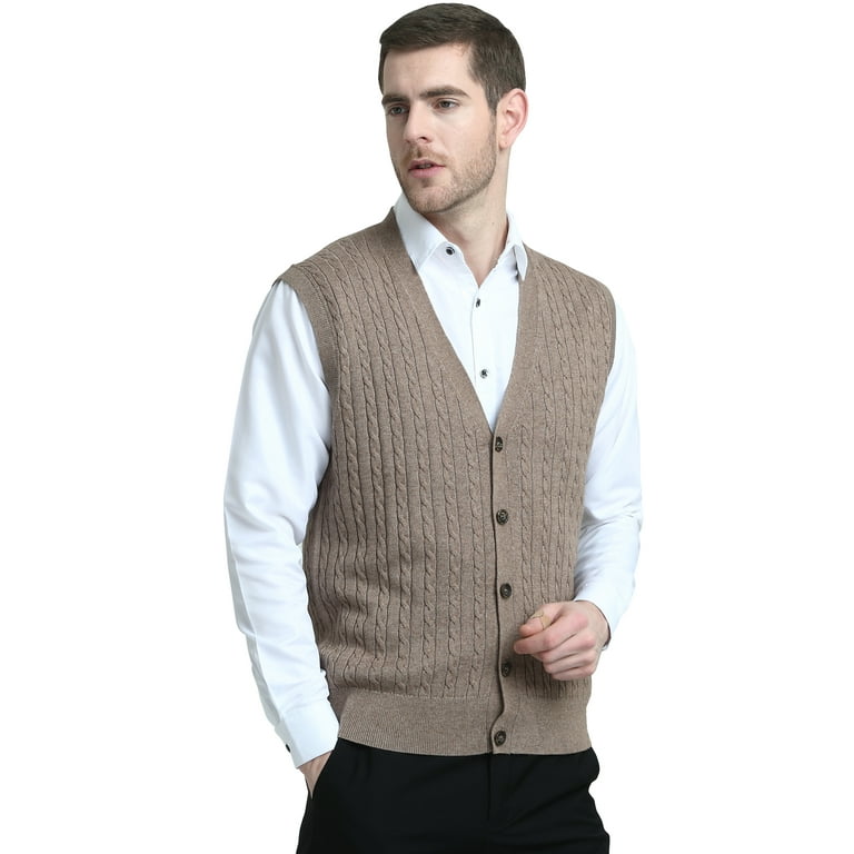 Wool Blend Cardigan Vest