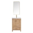 thumbnail image 2 of Gela 24" Single Sink Bath Vanity in Fir Wood Brown with Ceramic Basin and Mirror, 2 of 15