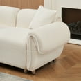 thumbnail image 5 of 109.05inch Oversized Couch, 3-seater Sofa Cloud Couch with 3 Pillows and Sturdy Metal Legs, Teddy Velvet Upholstered Sofa Couch with Rolled Armrest for Living Room, 5 of 7