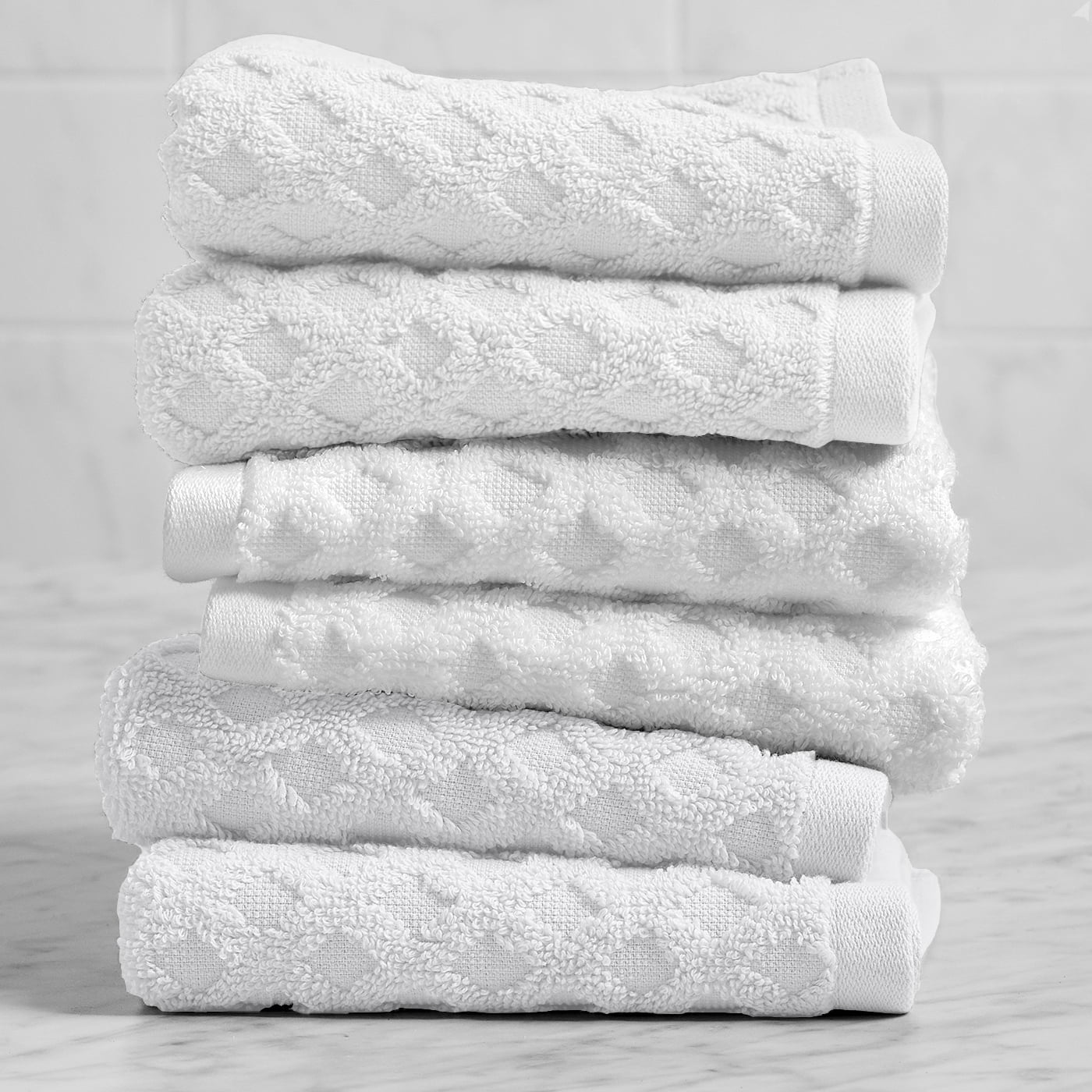 White Textured 6Piece Washcloth Set, Better Homes & Gardens Thick and