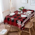 thumbnail image 2 of Christmas Snowflake Robin Berry Kitchen Supplies Living Room Coffee Table Home Decor Dining Table Waterproof Tablecloth, 2 of 7