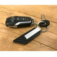thumbnail image 3 of Chrysler 200 Black PU Leather Carbon Fiber Texture Strap Silver Metal Bar LED Printed Logo Key Chain, 3 of 5