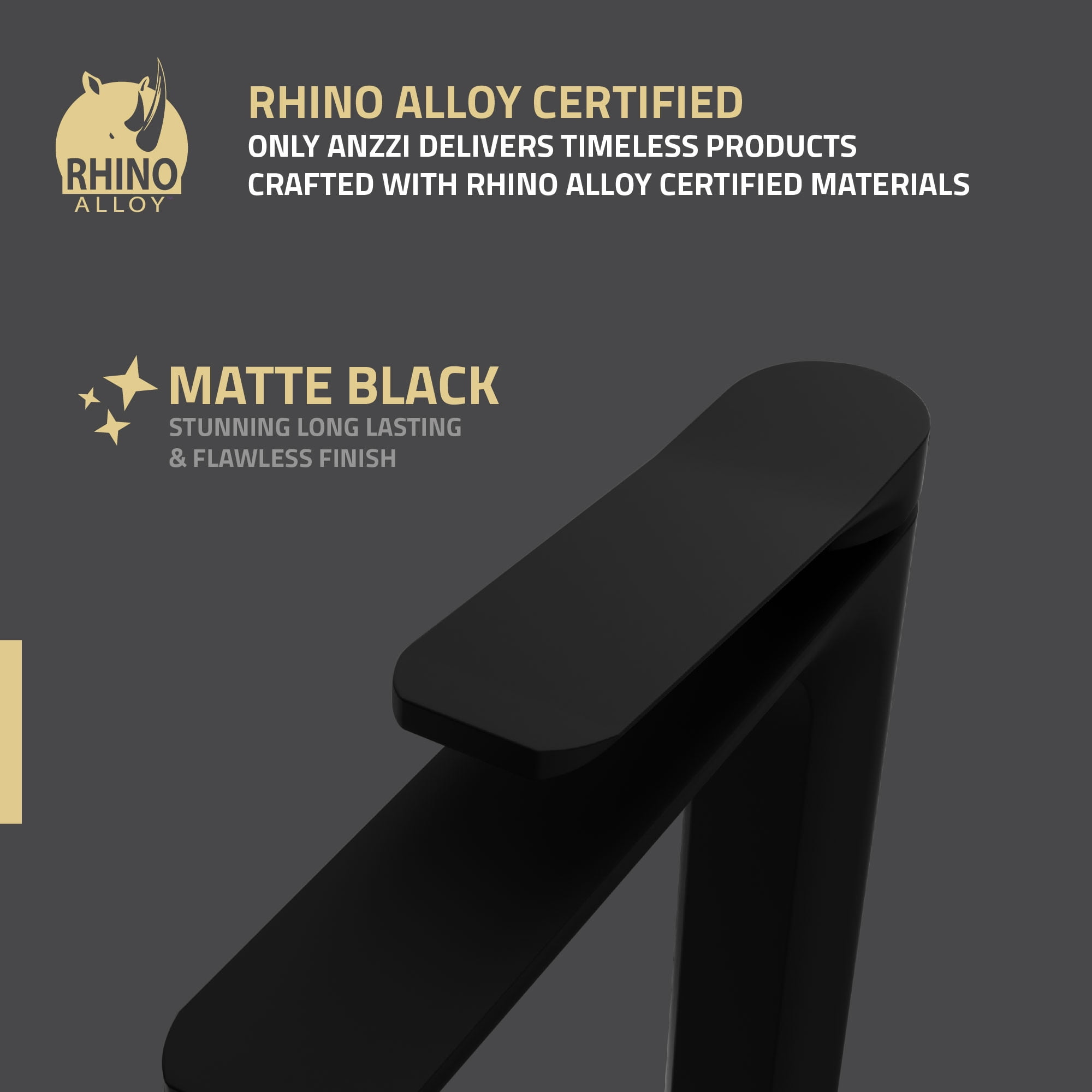 ANZZI Single Handle Single Hole Bathroom Vessel Sink Faucet With Pop-up Drain in Matte Black