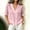 Pink, variant on Women's Short Sleeve Striped V-Neck Short Sleeve Flutter Tee Regular Fit Regular Casual Stretchable Collarless Pull-On