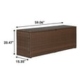 thumbnail image 3 of happimess Nino 59.06" Modern Minimalist Outdoor Faux Wicker Deck and Patio Storage Box, Brown, TRK1002B, 3 of 11