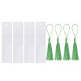 thumbnail image 1 of Unique Bargains Marque-Page Double Face avec Pompons Normaux Vert Foncé, 4 Pcs, 1 of 5