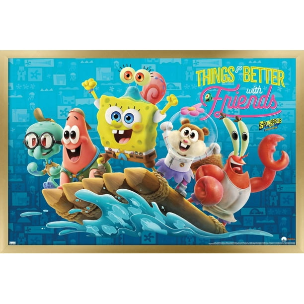 The Spongebob Movie: Sponge On The Run Ver En Linea The SpongeBob MoVie: Sponge On The Run - Friends Wall Poster, 14.725" x 22.375", Framed - Walmart.com