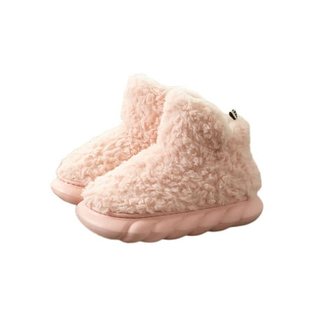 

Ritualay Womens Home Shoe Plush Winter Warm Slippers Slip On Slipper Booties Cozy Casual House Shoes Indoor Bedroom Fuzzy Pink 7-7.5