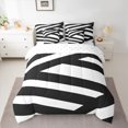 thumbnail image 2 of Homewish Contemporary Art Boho 7 Pieces Bedding Comforter Set,Geometric Striped Line Full Bedding Set,White Black Fitted Sheet Flat Sheet For Boys Teens,Breathable Home Decor, 2 of 8