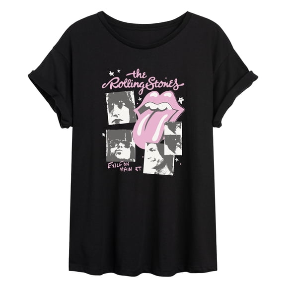 Rolling Stones - Doodles On Main - Juniors Oversized Graphic T-Shirt