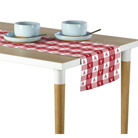 Lobster Bisque Check Table Runner 12