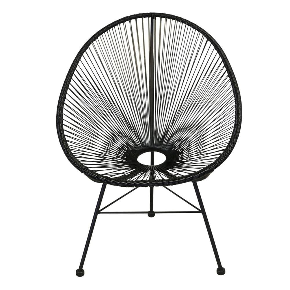CHAISE ACAPULCO Chaise en fil de fer EN NOIR LOT DE 2
