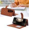 thumbnail image 6 of Dteck for Samsung Galaxy Z Fold 3 Wallet Case with S Pen Holder & Crossbody Lanyard Strap & Wrist Strip, Shockproof Stylish Protective Cover for Galaxy Z Fold 3,Brown, 6 of 6